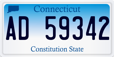 CT license plate AD59342
