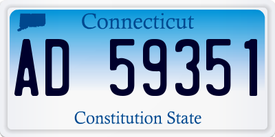 CT license plate AD59351