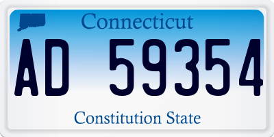 CT license plate AD59354
