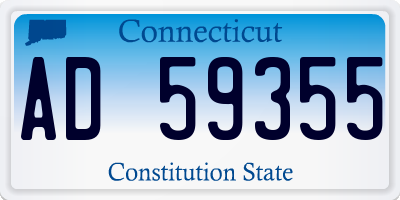 CT license plate AD59355