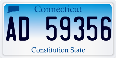 CT license plate AD59356