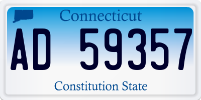 CT license plate AD59357
