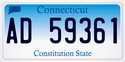 CT license plate AD59361
