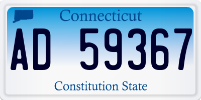 CT license plate AD59367