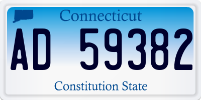 CT license plate AD59382