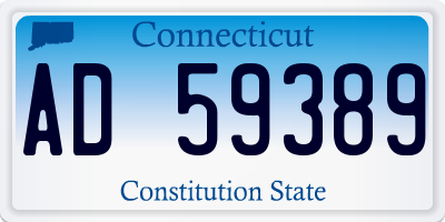 CT license plate AD59389