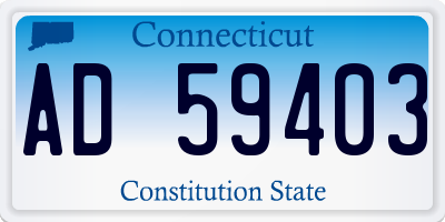 CT license plate AD59403