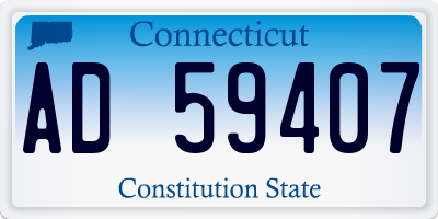 CT license plate AD59407