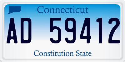 CT license plate AD59412