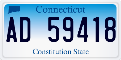 CT license plate AD59418