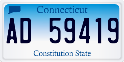 CT license plate AD59419