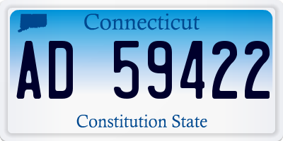 CT license plate AD59422