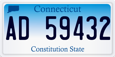 CT license plate AD59432