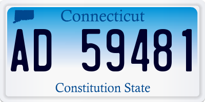 CT license plate AD59481