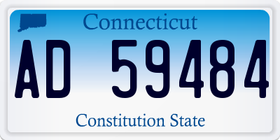 CT license plate AD59484