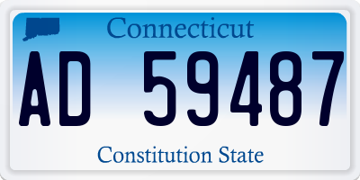 CT license plate AD59487