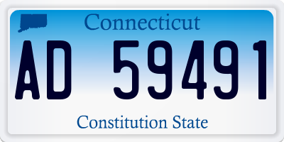 CT license plate AD59491