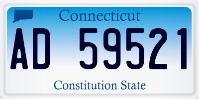 CT license plate AD59521