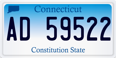 CT license plate AD59522