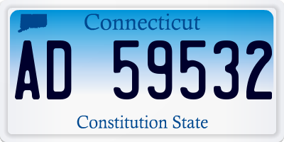 CT license plate AD59532