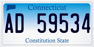 CT license plate AD59534