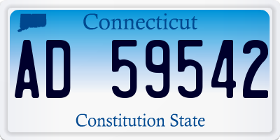 CT license plate AD59542