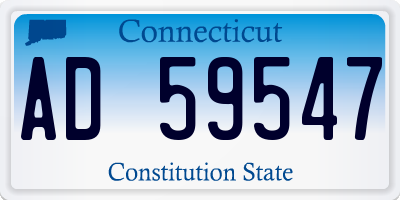 CT license plate AD59547