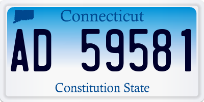 CT license plate AD59581