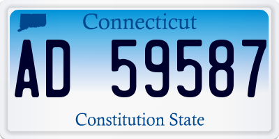 CT license plate AD59587
