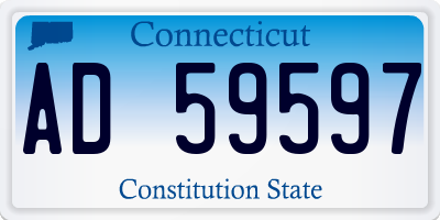 CT license plate AD59597