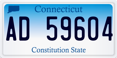 CT license plate AD59604