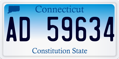 CT license plate AD59634