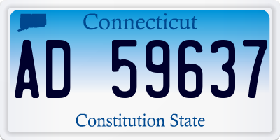 CT license plate AD59637