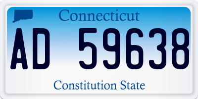 CT license plate AD59638