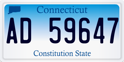 CT license plate AD59647