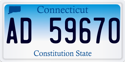 CT license plate AD59670