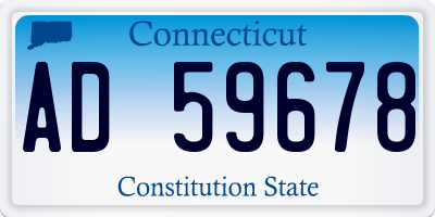 CT license plate AD59678