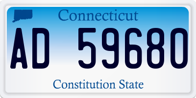 CT license plate AD59680