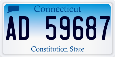 CT license plate AD59687
