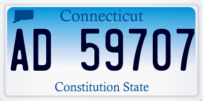 CT license plate AD59707