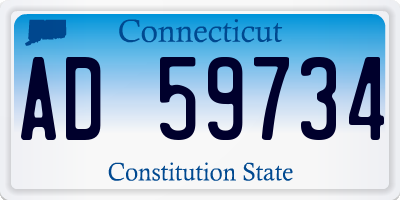 CT license plate AD59734