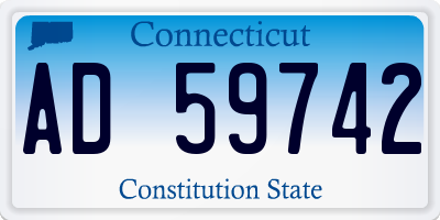 CT license plate AD59742