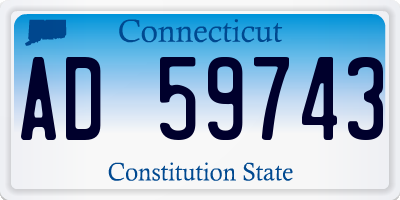CT license plate AD59743