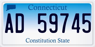 CT license plate AD59745