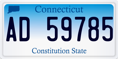 CT license plate AD59785