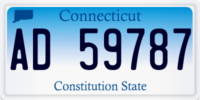 CT license plate AD59787