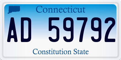 CT license plate AD59792