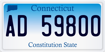 CT license plate AD59800