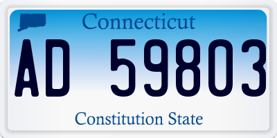 CT license plate AD59803