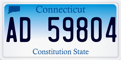 CT license plate AD59804